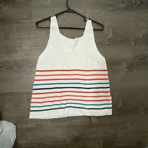 Colorful striped knit tank